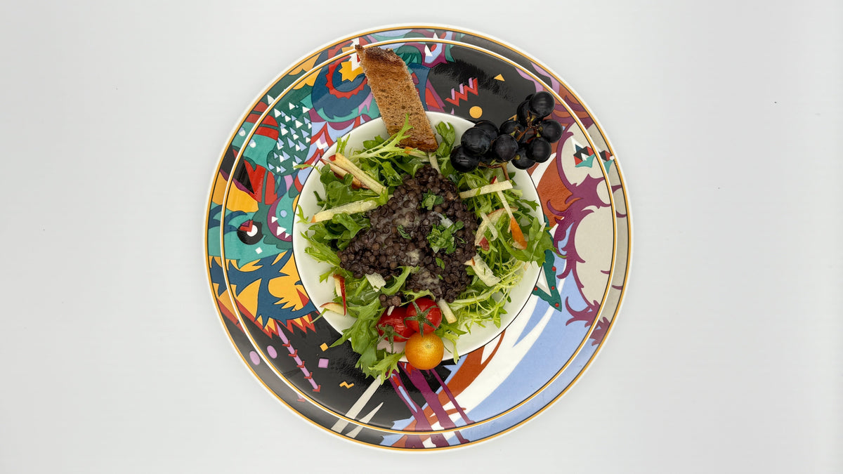 Frisée-Salat, Beluga-Linsen, Salat Rezept, Kirschtomate, Apfelstifte, Dressing, gesunder Linsensalat, vegetarisches Salat Rezept, Eiweißreicher Salat